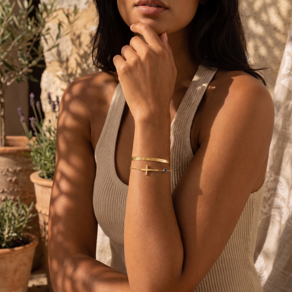 Stacking Flat Herringbone Bracelet
