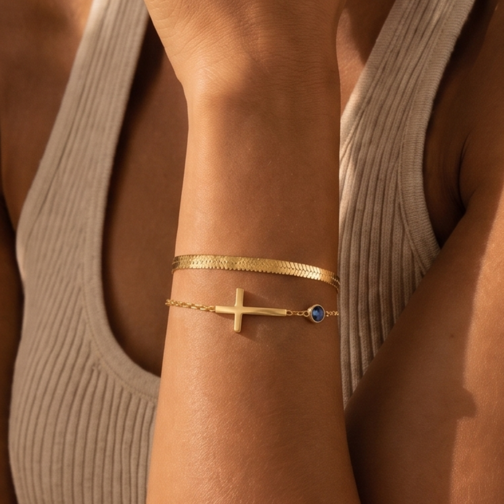 Healing Cross Gemstone Bracelet