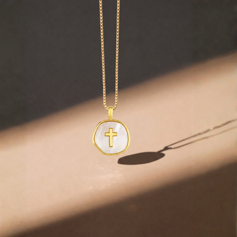 Seraphine Seashell Cross Necklace