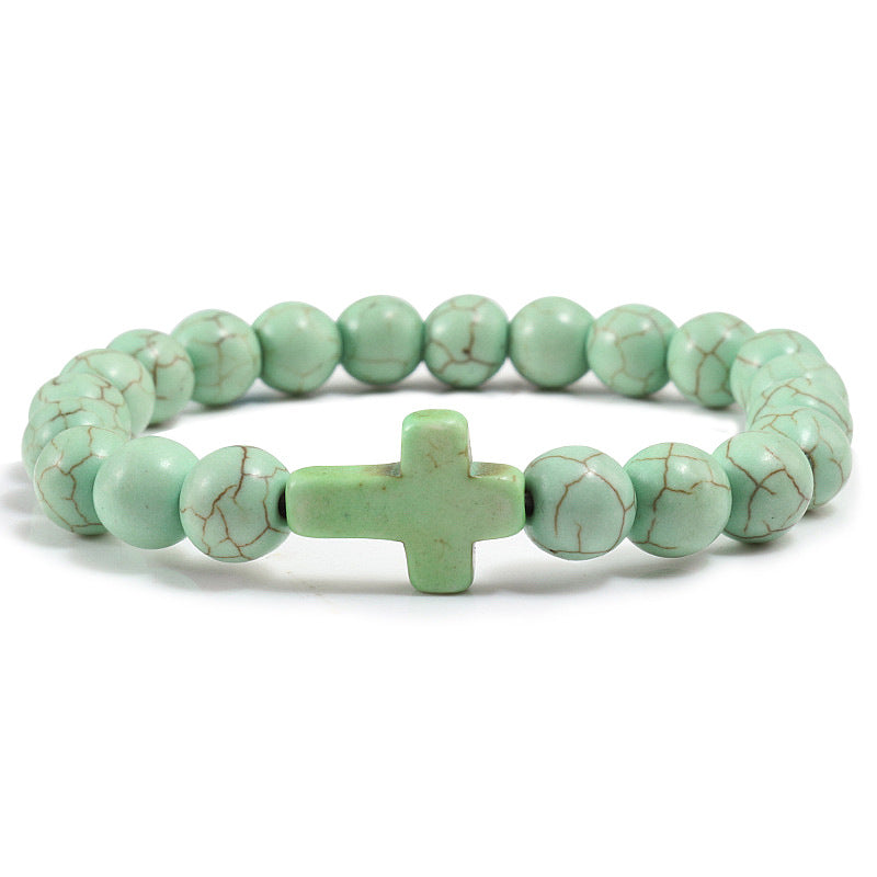 Cross Gemstone Bracelet