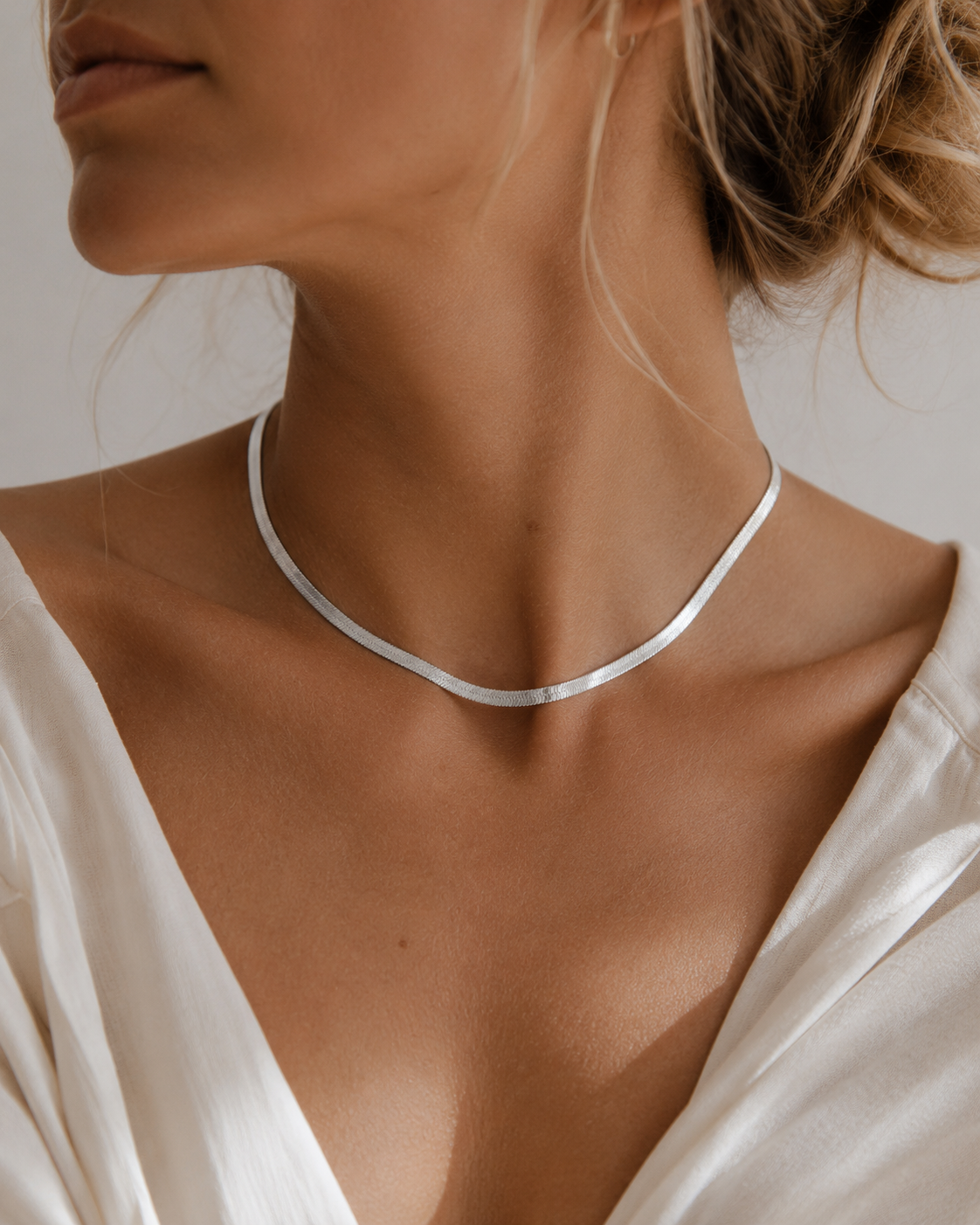 Stacking Flat Herringbone Necklace
