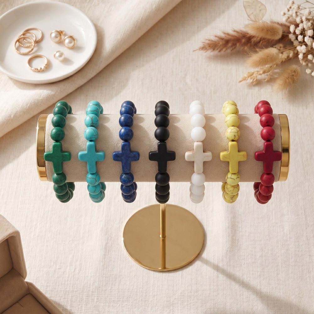 Cross Gemstone Bracelet