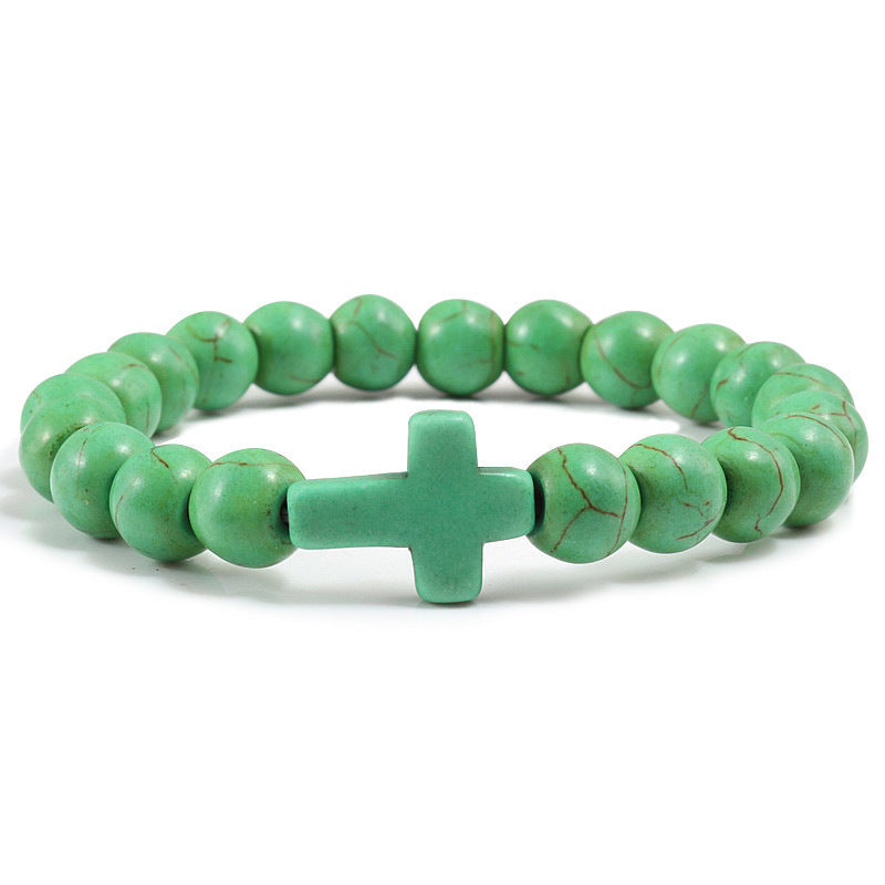 Cross Gemstone Bracelet