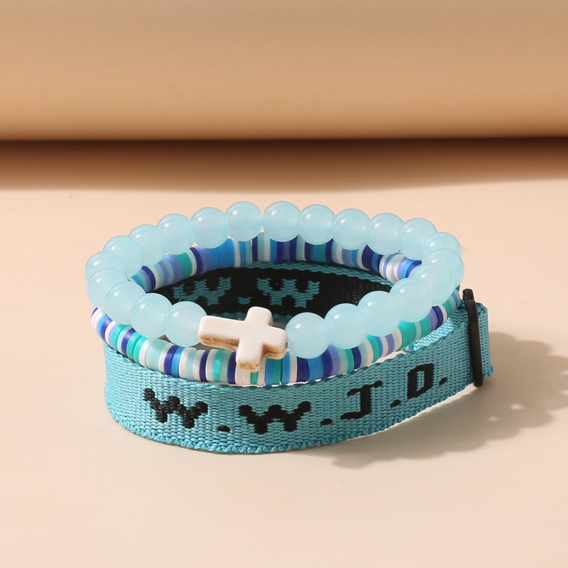 WWJD Collection of 3 Bracelet Stack