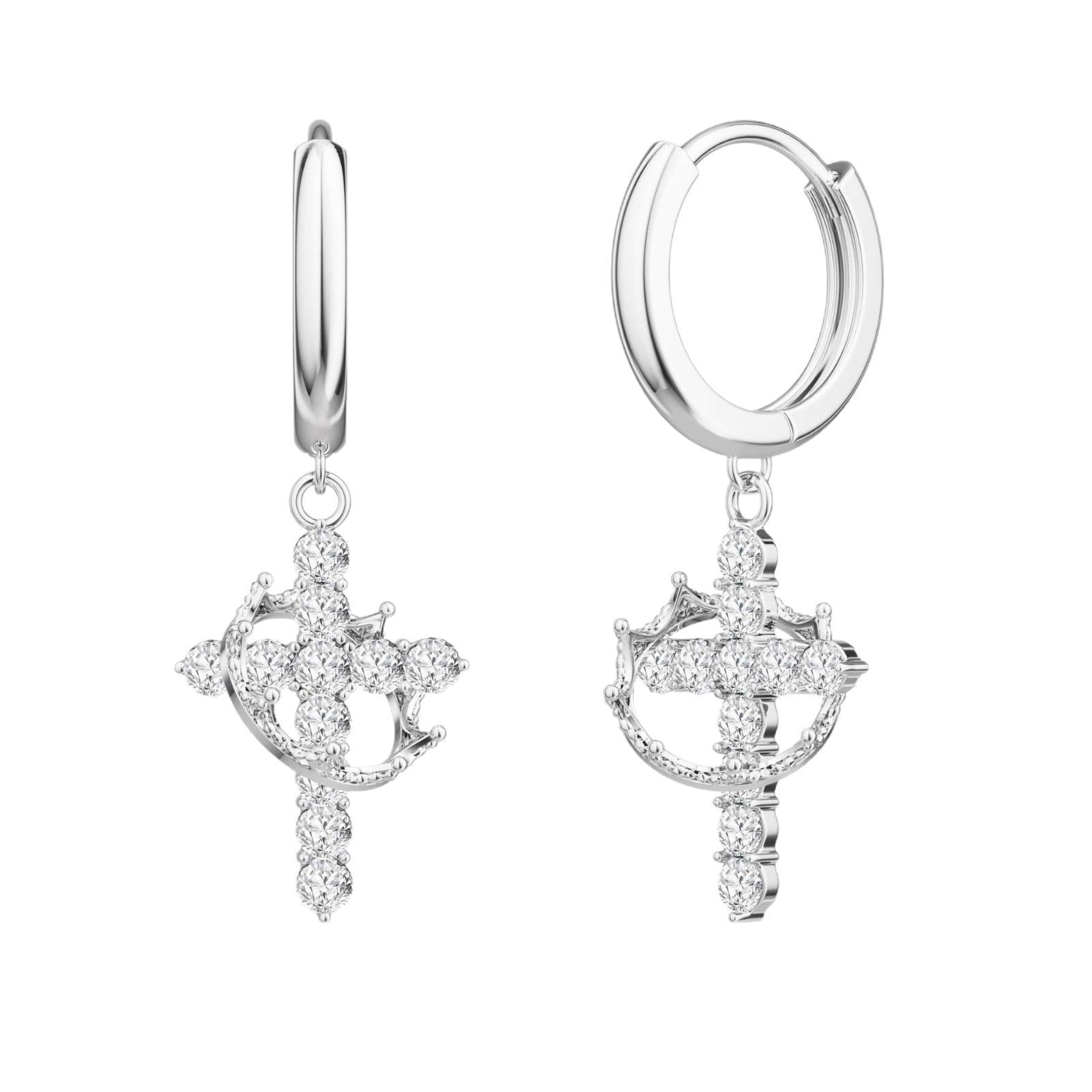 Elora Cross and Crown Earring