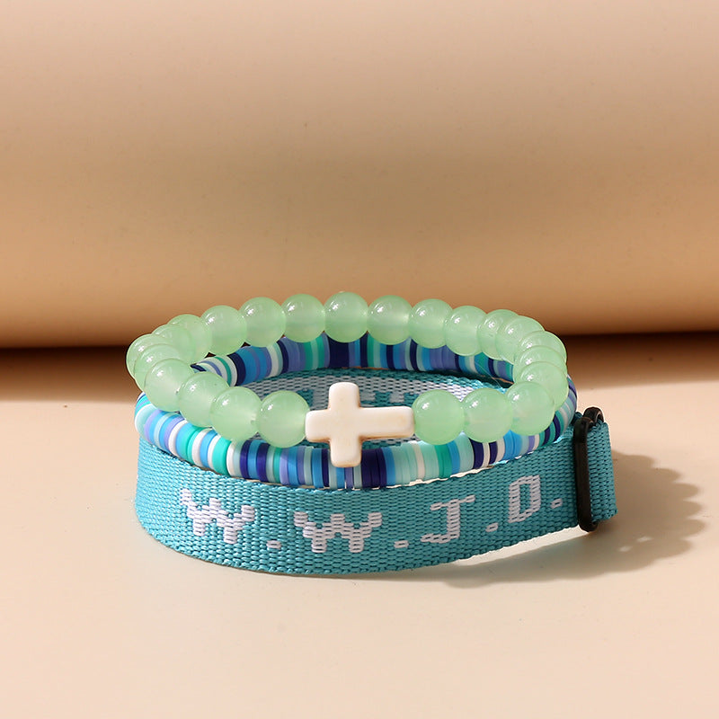 WWJD Collection of 3 Bracelet Stack