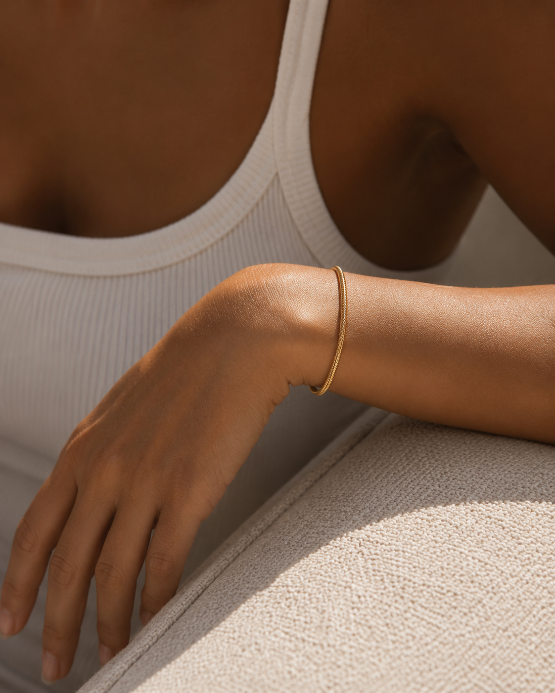 Stacking Round Herringbone Bracelet