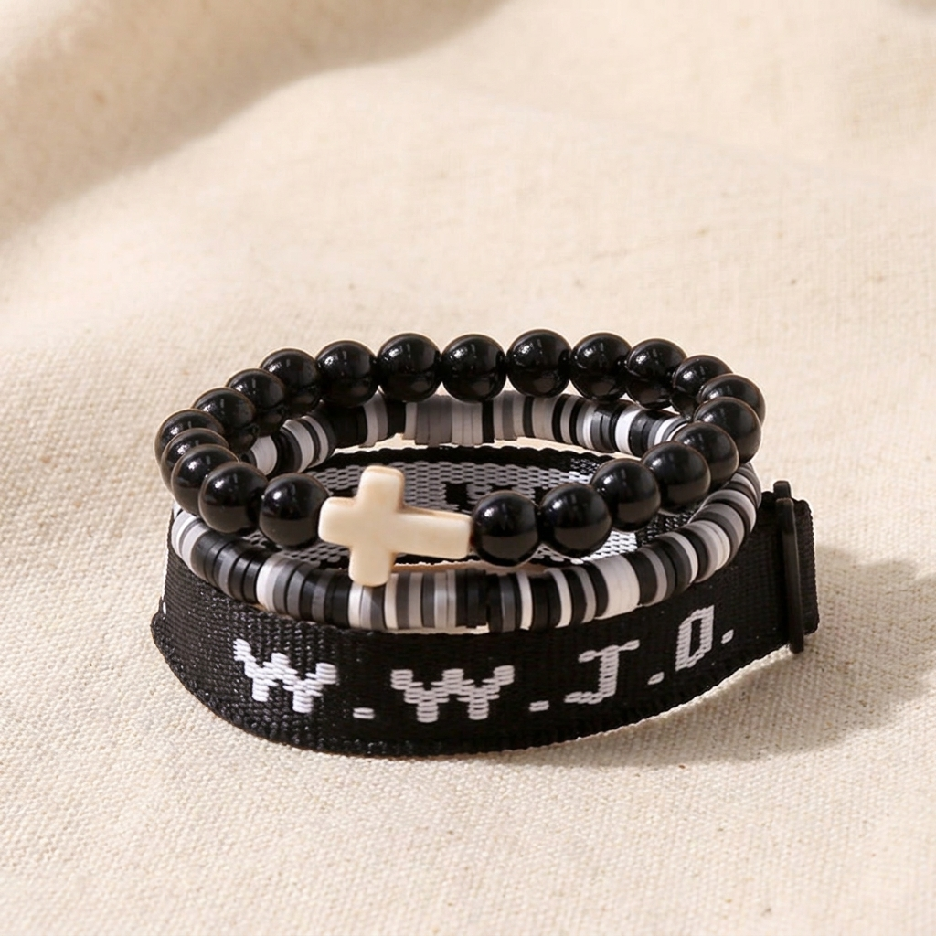 WWJD Collection of 3 Bracelet Stack