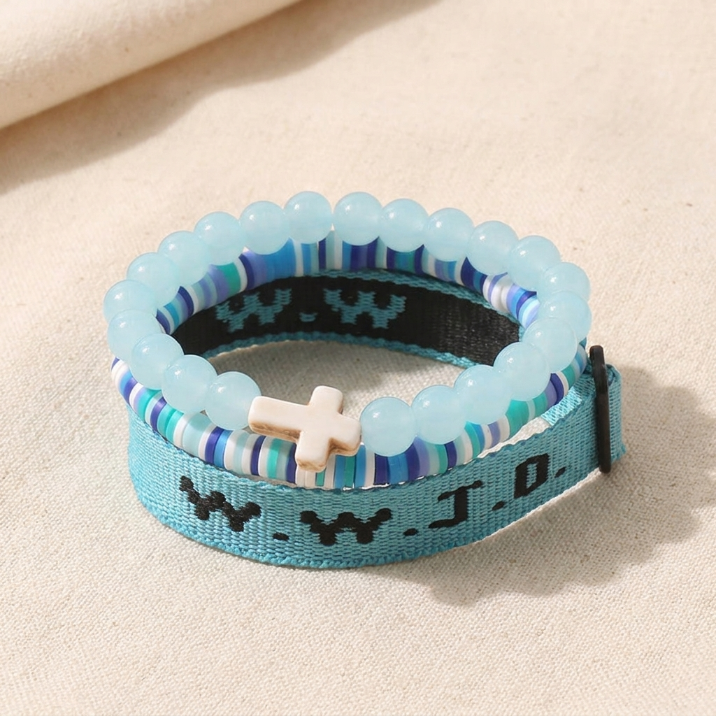 WWJD Collection of 3 Bracelet Stack