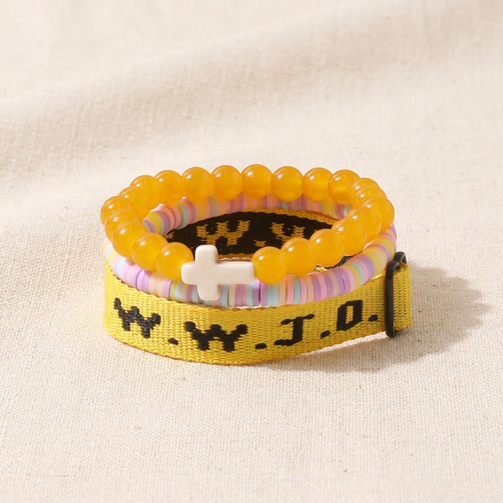 WWJD Collection of 3 Bracelet Stack