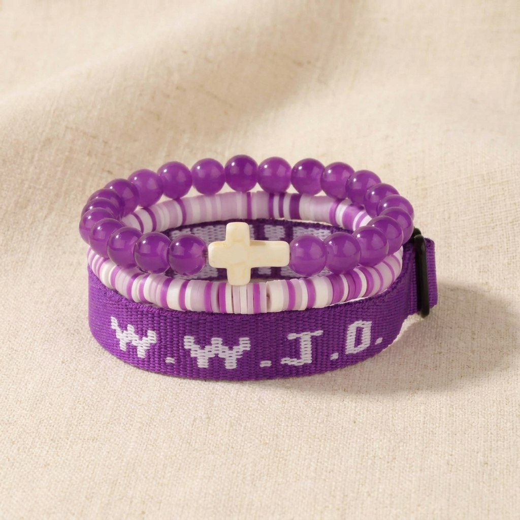WWJD Collection of 3 Bracelet Stack
