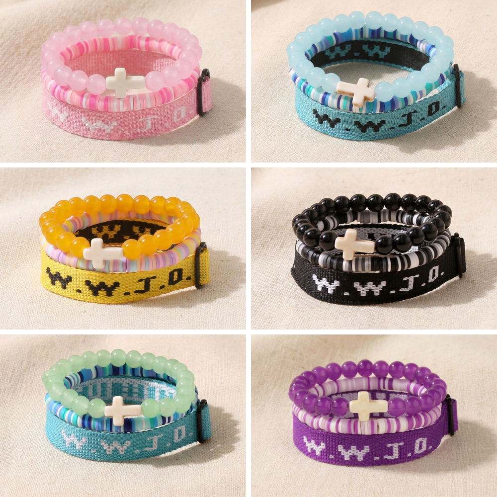 WWJD Collection of 3 Bracelet Stack