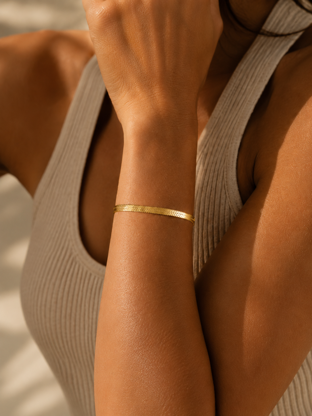 Stacking Flat Herringbone Bracelet
